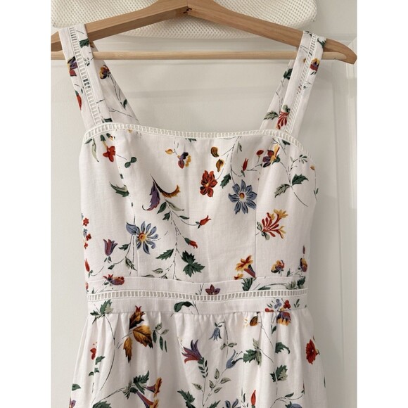 NWOT Reformation Everett Linen Corsini Floral White Midi Dress |Retail $298 - Picture 8 of 16